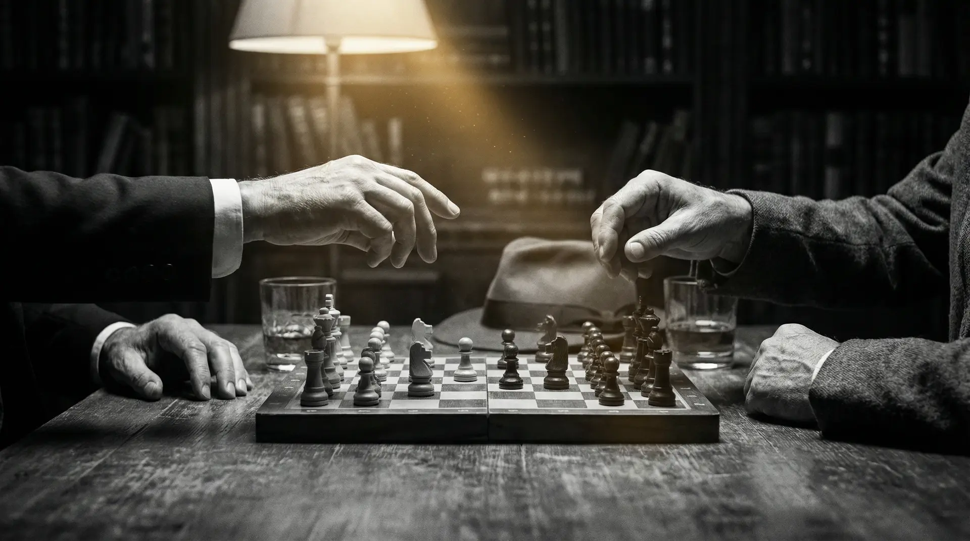 51平台 艺术探索系列 - 非线性叙事，棋盘上的对弈象征命运的交错